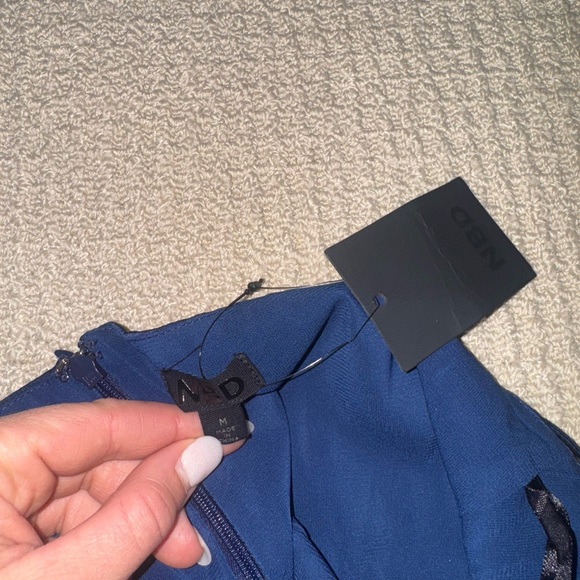 REVOLVE Navy Blue Satin Dress - Picture 6 of 7